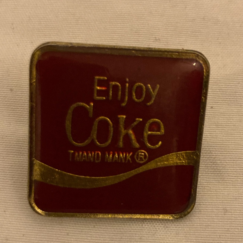 Enjoy Coke Burgundy Enamel Pin